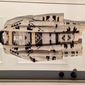 🚨B2G1 New JOLT Tan Black Cream Acrylic Open Front Cardigan